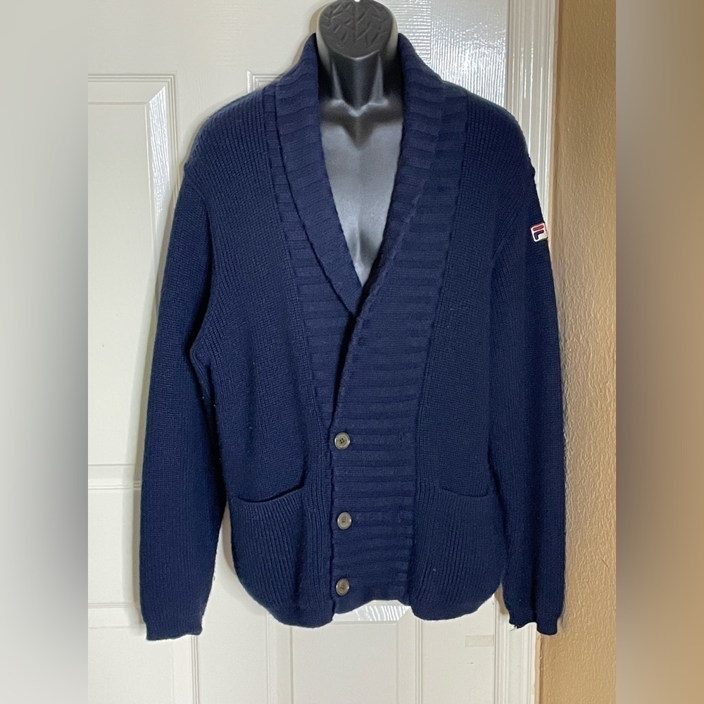 Men’s Fila vintage collard cardigan sweater XL​​​​​​​​​​​​​​​​